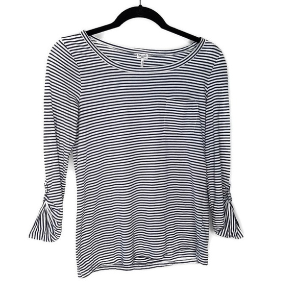 Splendid Top Long Roll Tab Sleeve Tunic Pocket S - Picture 1 of 7